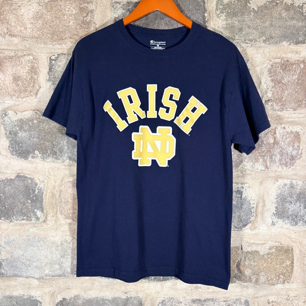 Champion Notre Dame‎ Fighting Irish Navy Blue T Shirt Men's Size Medium College